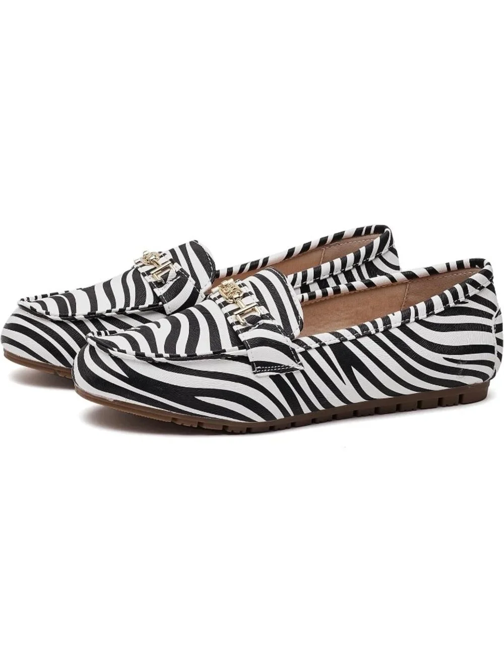 Women's Zebra Comfort Walking Pull On Leisure Slip On Work Loafer Flat Shoes